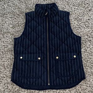EUC J.Crew Navy & White Pinstripe Excursion Vest
